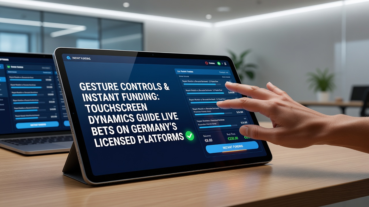 Touchscreen-Gesten in einer lizenzierten Wett-App für Live-Events