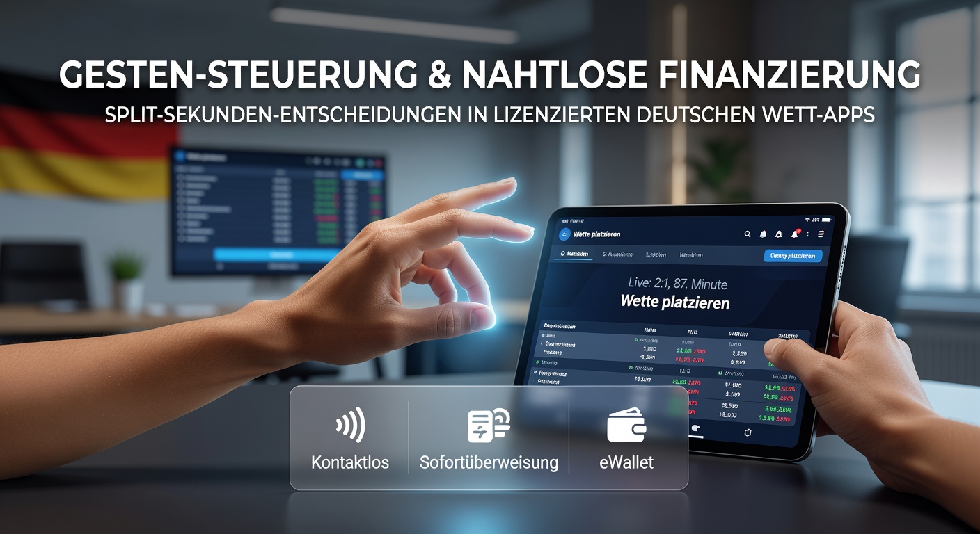 Gestenbasierte Steuerungen in einer lizenzierten deutschen Wett-App während eines Live-Events