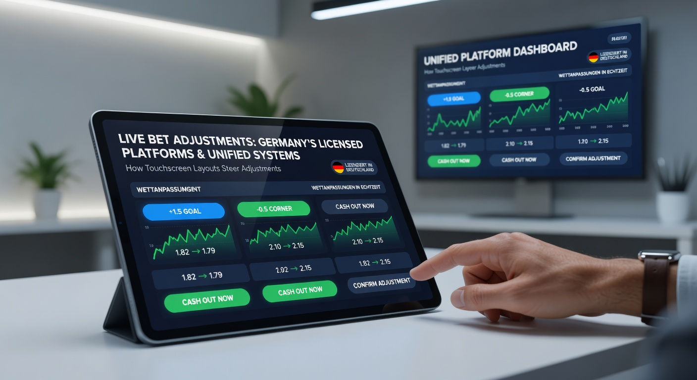 Detailansicht eines mobilen Interfaces mit Live-Wettanpassung und Transaktions-Tools auf einer deutschen Plattform