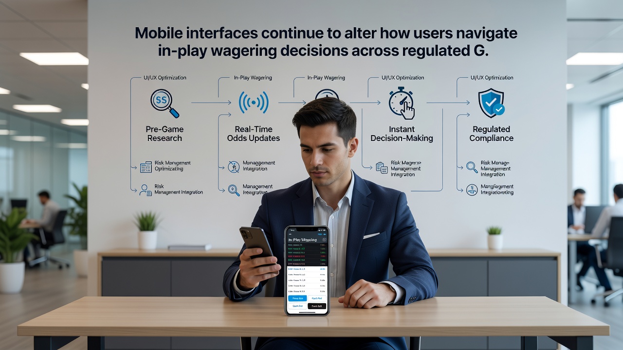 Nutzer interagiert mit Live-Wett-Interface, das Zahlungs- und Quotenfunktionen vereint