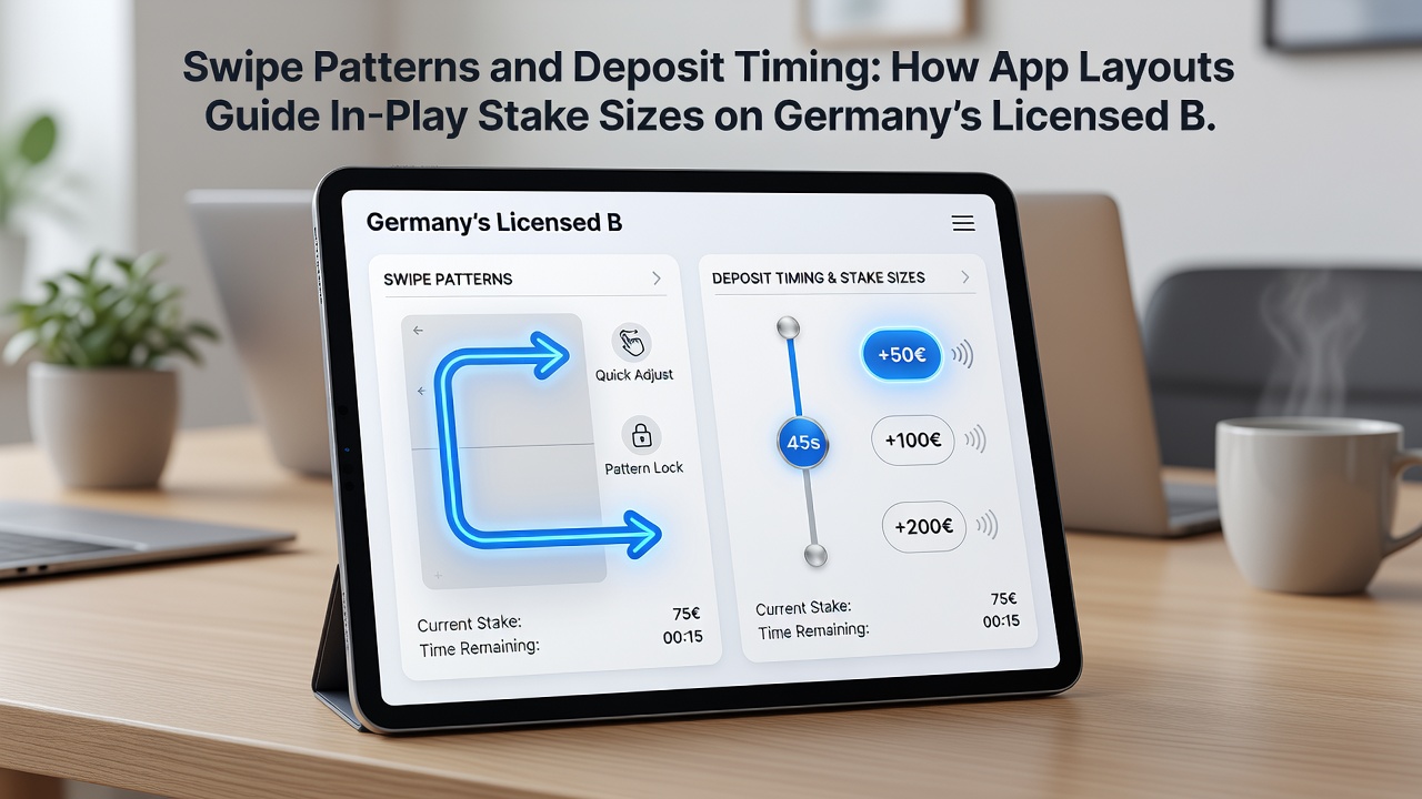 Beispiel einer Live-Wett-Oberfläche mit Swipe-Elementen und Einzahlungs-Timing-Anzeigen